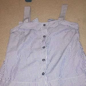 Seersucker tank top with bows on back straps